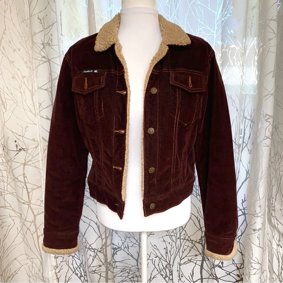 Frankie B. Jackets & Blazers - VINTAGE FRANKIE B. BROWN CORDUROY SHERPA LINED  BUTTON UP JACKET
